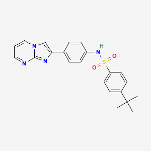 4-tert-butyl-N-(4-imidazo[1,2-a]pyrimidin-2-ylphenyl)benzenesulfonamide