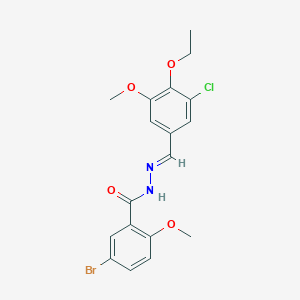 molecular formula C18H18BrClN2O4 B423104 5-bromo-N'-(3-chloro-4-ethoxy-5-methoxybenzylidene)-2-methoxybenzohydrazide 