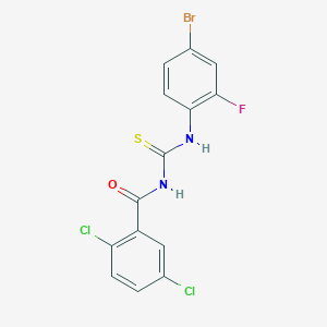 molecular formula C14H8BrCl2FN2OS B4231050 N-{[(4-bromo-2-fluorophenyl)amino]carbonothioyl}-2,5-dichlorobenzamide 