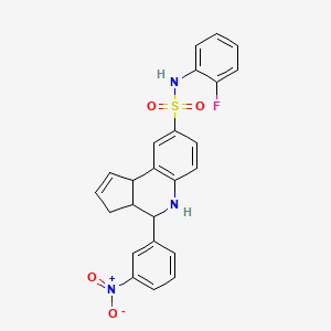 N-(2-fluorophenyl)-4-(3-nitrophenyl)-3a,4,5,9b-tetrahydro-3H-cyclopenta[c]quinoline-8-sulfonamide