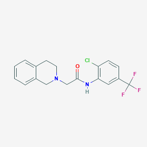 molecular formula C18H16ClF3N2O B4231082 N-[2-chloro-5-(trifluoromethyl)phenyl]-2-(3,4-dihydro-2(1H)-isoquinolinyl)acetamide 