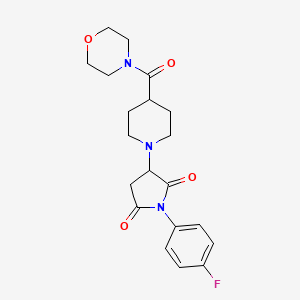 molecular formula C20H24FN3O4 B4231090 1-(4-fluorophenyl)-3-[4-(4-morpholinylcarbonyl)-1-piperidinyl]-2,5-pyrrolidinedione 