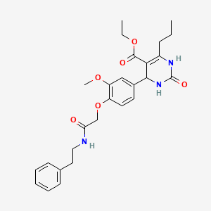 molecular formula C27H33N3O6 B4231114 ethyl 4-(3-methoxy-4-{2-oxo-2-[(2-phenylethyl)amino]ethoxy}phenyl)-2-oxo-6-propyl-1,2,3,4-tetrahydro-5-pyrimidinecarboxylate 