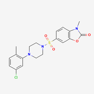 molecular formula C19H20ClN3O4S B4231122 6-{[4-(5-chloro-2-methylphenyl)-1-piperazinyl]sulfonyl}-3-methyl-1,3-benzoxazol-2(3H)-one 
