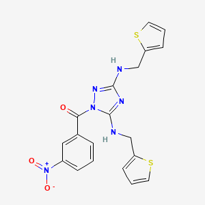 molecular formula C19H16N6O3S2 B4231127 1-(3-nitrobenzoyl)-N,N'-bis(2-thienylmethyl)-1H-1,2,4-triazole-3,5-diamine 