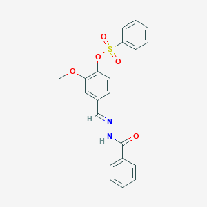 molecular formula C21H18N2O5S B423113 4-(2-Benzoylcarbohydrazonoyl)-2-methoxyphenyl benzenesulfonate 