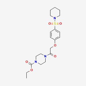 molecular formula C20H29N3O6S B4231130 ethyl 4-{[4-(1-piperidinylsulfonyl)phenoxy]acetyl}-1-piperazinecarboxylate 