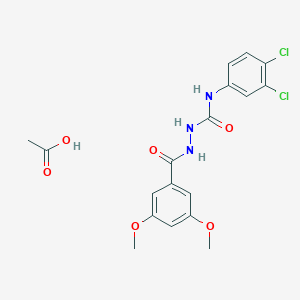 N-(3,4-dichlorophenyl)-2-(3,5-dimethoxybenzoyl)hydrazinecarboxamide acetate