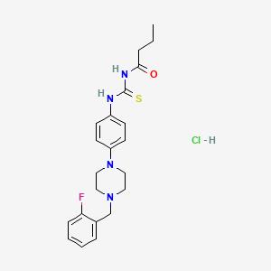 molecular formula C22H28ClFN4OS B4231148 N-[({4-[4-(2-fluorobenzyl)-1-piperazinyl]phenyl}amino)carbonothioyl]butanamide hydrochloride 
