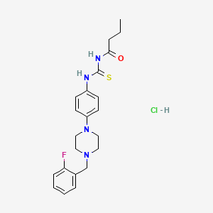 N-[[4-[4-[(2-fluorophenyl)methyl]piperazin-1-yl]phenyl]carbamothioyl]butanamide;hydrochloride