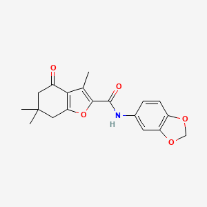 molecular formula C19H19NO5 B4231156 N-1,3-benzodioxol-5-yl-3,6,6-trimethyl-4-oxo-4,5,6,7-tetrahydro-1-benzofuran-2-carboxamide 