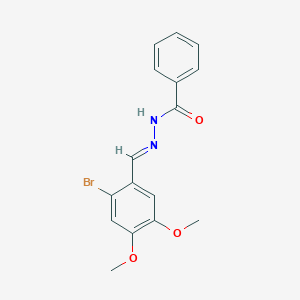 molecular formula C16H15BrN2O3 B423116 N'-(2-bromo-4,5-dimethoxybenzylidene)benzohydrazide 