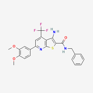 molecular formula C24H20F3N3O3S B4231161 3-amino-N-benzyl-6-(3,4-dimethoxyphenyl)-4-(trifluoromethyl)thieno[2,3-b]pyridine-2-carboxamide 