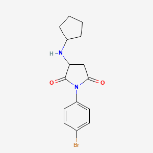 molecular formula C15H17BrN2O2 B4231175 1-(4-bromophenyl)-3-(cyclopentylamino)-2,5-pyrrolidinedione 
