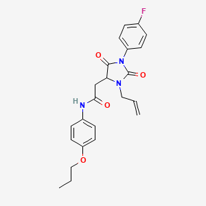 molecular formula C23H24FN3O4 B4231179 2-[3-allyl-1-(4-fluorophenyl)-2,5-dioxo-4-imidazolidinyl]-N-(4-propoxyphenyl)acetamide 