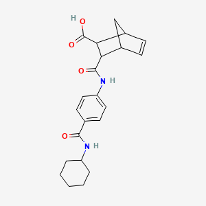 molecular formula C22H26N2O4 B4231188 3-[({4-[(cyclohexylamino)carbonyl]phenyl}amino)carbonyl]bicyclo[2.2.1]hept-5-ene-2-carboxylic acid 