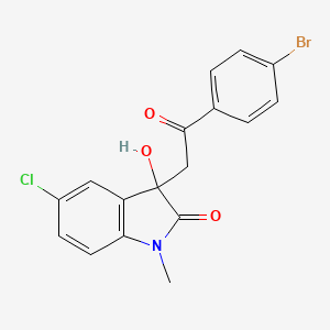 molecular formula C17H13BrClNO3 B4231192 3-[2-(4-bromophenyl)-2-oxoethyl]-5-chloro-3-hydroxy-1-methyl-1,3-dihydro-2H-indol-2-one 