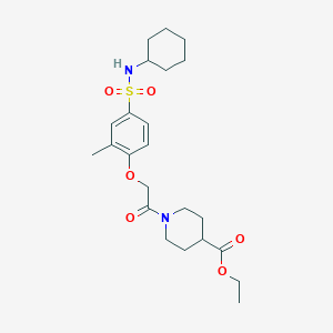 ethyl 1-({4-[(cyclohexylamino)sulfonyl]-2-methylphenoxy}acetyl)-4-piperidinecarboxylate