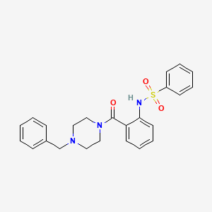 molecular formula C24H25N3O3S B4231201 N-{2-[(4-benzyl-1-piperazinyl)carbonyl]phenyl}benzenesulfonamide 