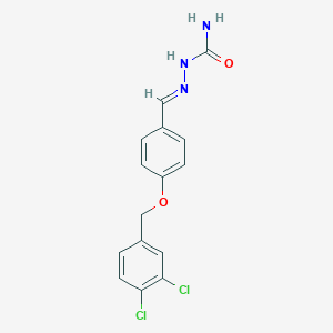 molecular formula C15H13Cl2N3O2 B423121 (2E)-2-{4-[(3,4-dichlorobenzyl)oxy]benzylidene}hydrazinecarboxamide 