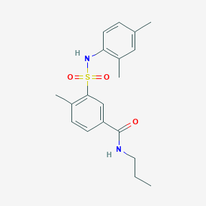 molecular formula C19H24N2O3S B4231219 3-{[(2,4-dimethylphenyl)amino]sulfonyl}-4-methyl-N-propylbenzamide 