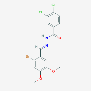 molecular formula C16H13BrCl2N2O3 B423122 N'-(2-bromo-4,5-dimethoxybenzylidene)-3,4-dichlorobenzohydrazide 
