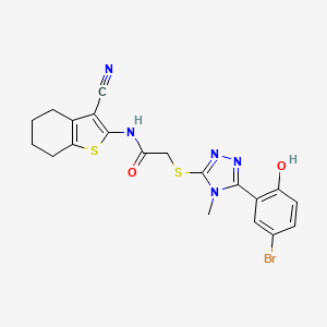 molecular formula C20H18BrN5O2S2 B4231231 2-{[5-(5-bromo-2-hydroxyphenyl)-4-methyl-4H-1,2,4-triazol-3-yl]thio}-N-(3-cyano-4,5,6,7-tetrahydro-1-benzothien-2-yl)acetamide 