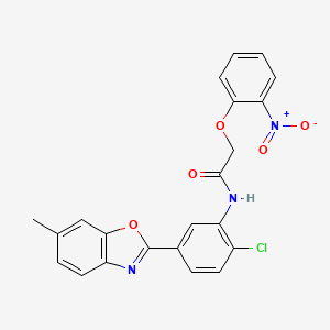 molecular formula C22H16ClN3O5 B4231238 N-[2-chloro-5-(6-methyl-1,3-benzoxazol-2-yl)phenyl]-2-(2-nitrophenoxy)acetamide 