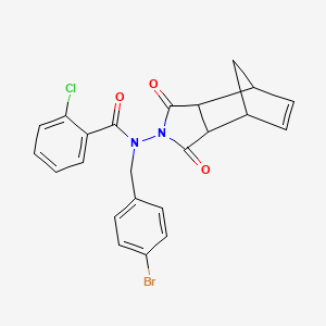 molecular formula C23H18BrClN2O3 B4231242 N-(4-bromobenzyl)-2-chloro-N-(3,5-dioxo-4-azatricyclo[5.2.1.0~2,6~]dec-8-en-4-yl)benzamide 