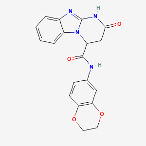 molecular formula C19H16N4O4 B4231244 N-(2,3-dihydro-1,4-benzodioxin-6-yl)-2-oxo-1,2,3,4-tetrahydropyrimido[1,2-a]benzimidazole-4-carboxamide 