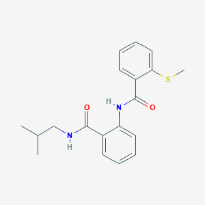 molecular formula C19H22N2O2S B4231248 N-{2-[(isobutylamino)carbonyl]phenyl}-2-(methylthio)benzamide 