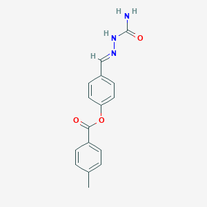 molecular formula C16H15N3O3 B423126 4-[2-(Aminocarbonyl)carbohydrazonoyl]phenyl 4-methylbenzoate 