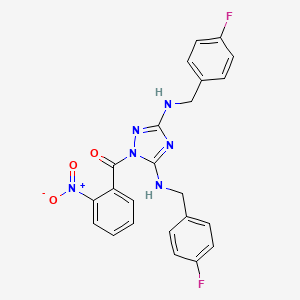 molecular formula C23H18F2N6O3 B4231261 N,N'-bis(4-fluorobenzyl)-1-(2-nitrobenzoyl)-1H-1,2,4-triazole-3,5-diamine 