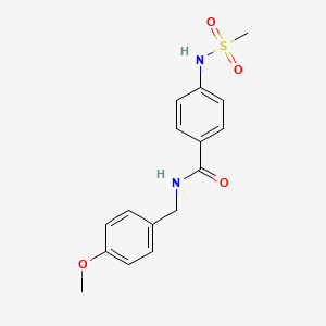 molecular formula C16H18N2O4S B4231263 N-(4-methoxybenzyl)-4-[(methylsulfonyl)amino]benzamide 
