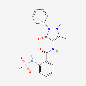 molecular formula C19H20N4O4S B4231270 N-(1,5-dimethyl-3-oxo-2-phenyl-2,3-dihydro-1H-pyrazol-4-yl)-2-[(methylsulfonyl)amino]benzamide 
