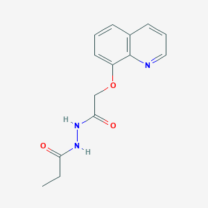 molecular formula C14H15N3O3 B4231272 N'-[2-(8-quinolinyloxy)acetyl]propanohydrazide 