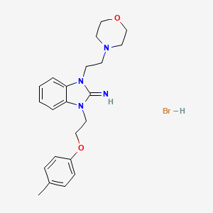 molecular formula C22H29BrN4O2 B4231288 1-[2-(4-methylphenoxy)ethyl]-3-[2-(4-morpholinyl)ethyl]-1,3-dihydro-2H-benzimidazol-2-imine hydrobromide 