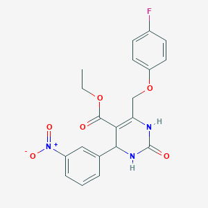 molecular formula C20H18FN3O6 B4231292 ethyl 6-[(4-fluorophenoxy)methyl]-4-(3-nitrophenyl)-2-oxo-1,2,3,4-tetrahydro-5-pyrimidinecarboxylate 