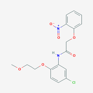 molecular formula C17H17ClN2O6 B4231296 N-[5-chloro-2-(2-methoxyethoxy)phenyl]-2-(2-nitrophenoxy)acetamide 