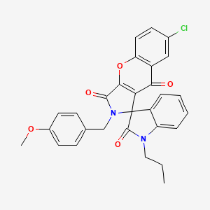 molecular formula C29H23ClN2O5 B4231297 7-chloro-2-(4-methoxybenzyl)-1'-propyl-2H-spiro[chromeno[2,3-c]pyrrole-1,3'-indole]-2',3,9(1'H)-trione 