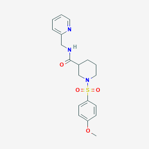molecular formula C19H23N3O4S B4231306 1-[(4-methoxyphenyl)sulfonyl]-N-(2-pyridinylmethyl)-3-piperidinecarboxamide 