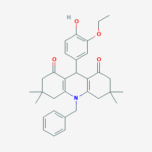 10-benzyl-9-(3-ethoxy-4-hydroxyphenyl)-3,3,6,6-tetramethyl-3,4,6,7,9,10-hexahydro-1,8(2H,5H)-acridinedione