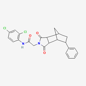 molecular formula C23H20Cl2N2O3 B4231318 N-(2,4-dichlorophenyl)-2-(3,5-dioxo-8-phenyl-4-azatricyclo[5.2.1.0~2,6~]dec-4-yl)acetamide 