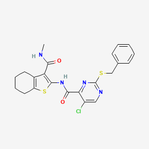 molecular formula C22H21ClN4O2S2 B4231344 2-(benzylthio)-5-chloro-N-{3-[(methylamino)carbonyl]-4,5,6,7-tetrahydro-1-benzothien-2-yl}-4-pyrimidinecarboxamide 