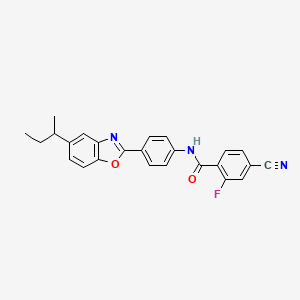 molecular formula C25H20FN3O2 B4231354 N-[4-(5-sec-butyl-1,3-benzoxazol-2-yl)phenyl]-4-cyano-2-fluorobenzamide 