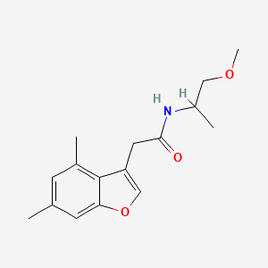 molecular formula C16H21NO3 B4231366 2-(4,6-dimethyl-1-benzofuran-3-yl)-N-(2-methoxy-1-methylethyl)acetamide 
