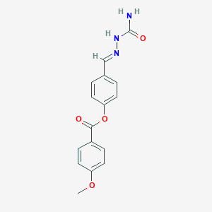 molecular formula C16H15N3O4 B423137 4-[(E)-(2-carbamoylhydrazinylidene)methyl]phenyl 4-methoxybenzoate 