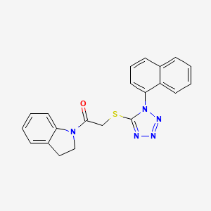 molecular formula C21H17N5OS B4231380 1-({[1-(1-naphthyl)-1H-tetrazol-5-yl]thio}acetyl)indoline 