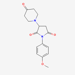 molecular formula C16H18N2O4 B4231388 1-(4-methoxyphenyl)-3-(4-oxo-1-piperidinyl)-2,5-pyrrolidinedione 