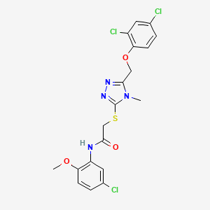 molecular formula C19H17Cl3N4O3S B4231408 N-(5-chloro-2-methoxyphenyl)-2-({5-[(2,4-dichlorophenoxy)methyl]-4-methyl-4H-1,2,4-triazol-3-yl}thio)acetamide 